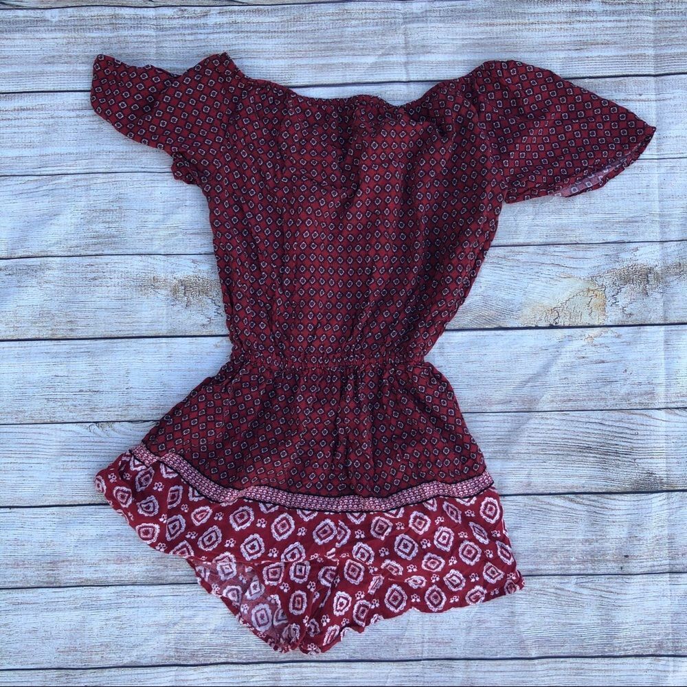 A&F Abercrombie And Fitch Red Paisley Off The Sho… - image 5